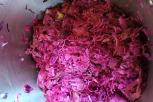 Salata mixta de toamna cu varza rosie, castraveti, gogonele si sfecla rosie