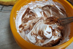 Desert tort cu crema bavareza de ciocolata si fructe de padure