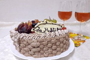Desert tort cos de toamna cu fructe