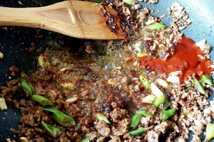 Tofu cu carne tocata si sos