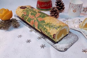 Desert rulada de Craciun, cu portocale si craciunite