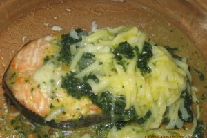 Somon cu spanac gratinat