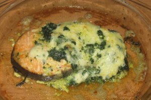 Somon cu spanac gratinat