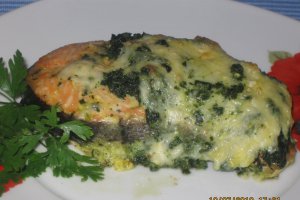 Somon cu spanac gratinat