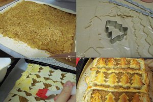 Desert foietaj cu mere, nuci rumenite si rom