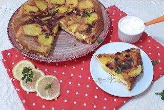 Frittata cu cartofi si afumatura de casa