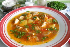 Ciorba taraneasca, cu carne de porc