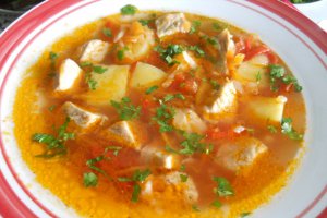 Ciorba taraneasca, cu carne de porc