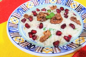 Salata turceasca de vinete cu nuci, rodie si menta
