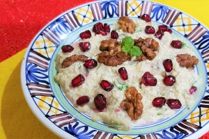 Salata turceasca de vinete cu nuci, rodie si menta