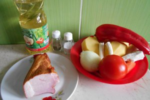 Supa de legume, cu sunca taraneasca afumata