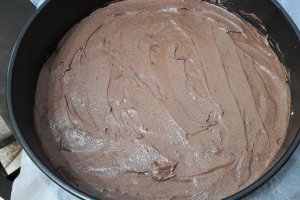 Desert tort cu ciocolata, zmeura si jeleu de piersici (Elsa si Ana)