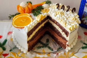 Desert tort cu ciocolata si portocale
