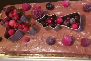Desert prajitura cu crema de mascarpone si fructe de padure (sans gluten, low carb)