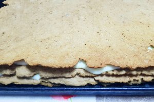 Desert prajitura cu foi si ciocolata, bicolora