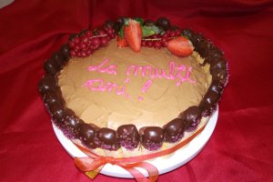 Desert tort cu mousse de portocale si spuma de ciocolata