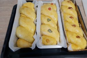 Desert cozonaci cu aluat oparit umpluti cu nuca, mac si rahat