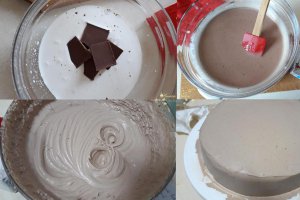 Desert tort cu glazura oglinda de caramel