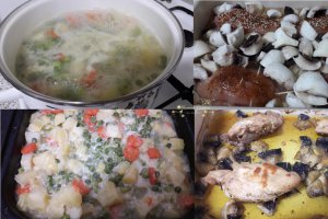 Piept de pui umplut cu mozzarella, cu garnitura de sote