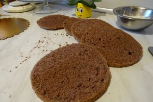 Desert tort cu crema de ciocolata si lapte condensat