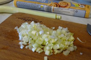 Tarta rapida cu carne si praz