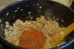 Tarta rapida cu carne si praz