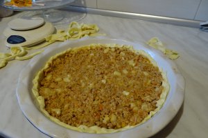 Tarta rapida cu carne si praz