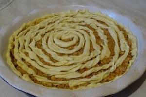 Tarta rapida cu carne si praz