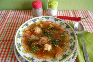 Ciorba de conopida, broccoli si afumatura