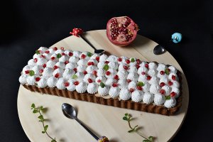 Desert tarta cu crema de portocale si dulceata, fara zahar
