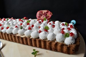 Desert tarta cu crema de portocale si dulceata, fara zahar