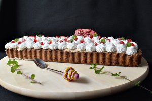 Desert tarta cu crema de portocale si dulceata, fara zahar