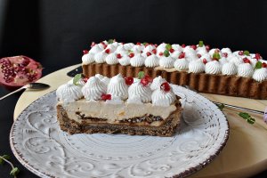 Desert tarta cu crema de portocale si dulceata, fara zahar