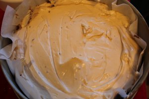 Desert cheesecake cu lapte condensat caramel si fructe de padure