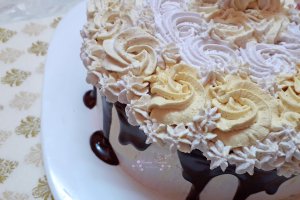 Desert tort duo, cu nuci, cacao si crema de lamaie