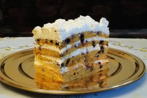 Desert prajitura cu dovleac, crema de frisca si mascarpone