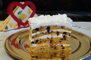 Desert prajitura cu dovleac, crema de frisca si mascarpone