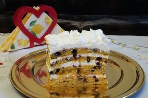 Desert prajitura cu dovleac, crema de frisca si mascarpone