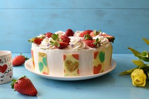 Desert tort cu crema de ciocolata si crema de fructe de padure cu indulcitor