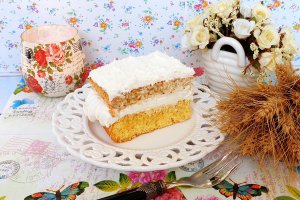 Desert prajitura cu nuca de cocos si crema cu ciocolata alba si lapte condensat (Raffaello)