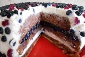Tort cu crema de mascarpone si jeleu de afine - 3 ani de bucataras