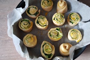 Spirale cu feta si spanac