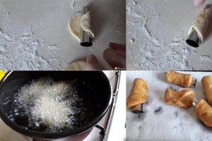 Desert mini cannoli cu mascarpone