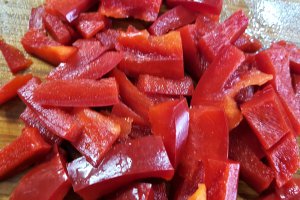 Paella cu creveti si chorizo