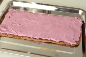 Desert tort cu blat de cacao si crema cu mascarpone si afine