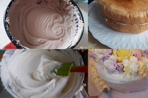Desert tort cu migdale si flori