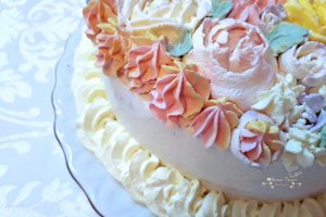 Desert tort cu migdale si flori