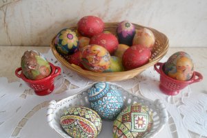 Oua decorate cu servetele