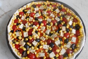 Pizza vegana, cu tofu