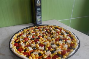 Pizza vegana, cu tofu